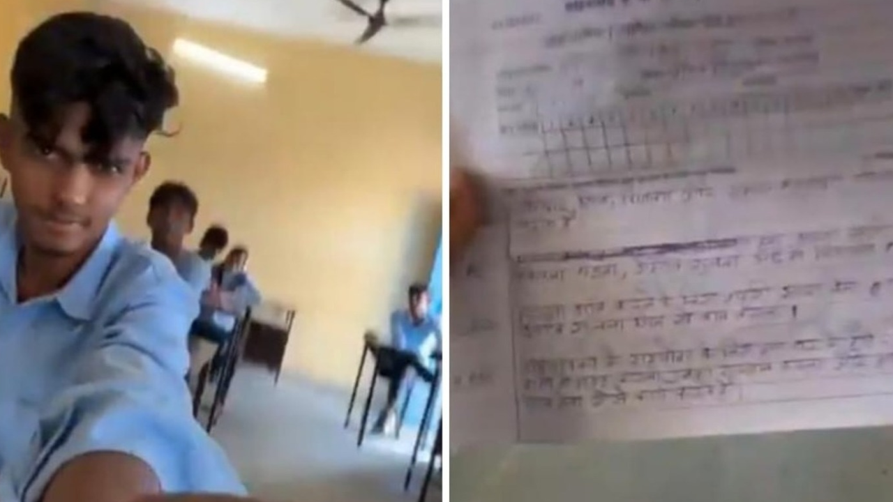 अजमेर में 11वीं परीक्षा के दौरान एग्जाम हॉल में मोबाइल लेकर पहुंचा स्टूडेन्ट, फुटेज में देखें आंसर बुक का वीडियो वायरल