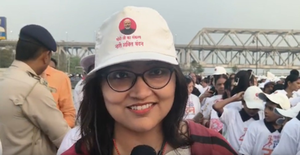 पटना: महिला आरक्षण विधेयक के समर्थन में 'नारी शक्ति फॉर विकसित भारत रन' का आयोजन