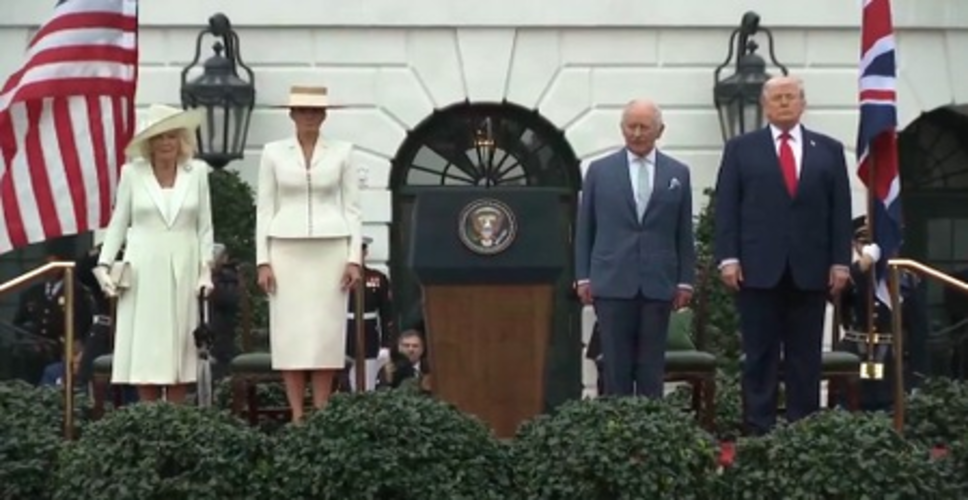 ट्रंप ने किंग चार्ल्स-तृतीय और क्वीन कैमिला का व्हाइट हाउस में स्वागत किया