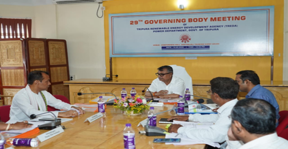 त्रिपुरा में महीने के अंत तक सभी सभाधिपति कार्यालयों को सौर ऊर्जा से चलाया जाएगा