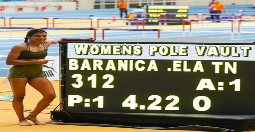 नेशनल इंडोर एथलेटिक्स: पोल वॉल्टर बारानिका एलंगोवन ने 4.22 मीटर के साथ बनाया नेशनल रिकॉर्ड