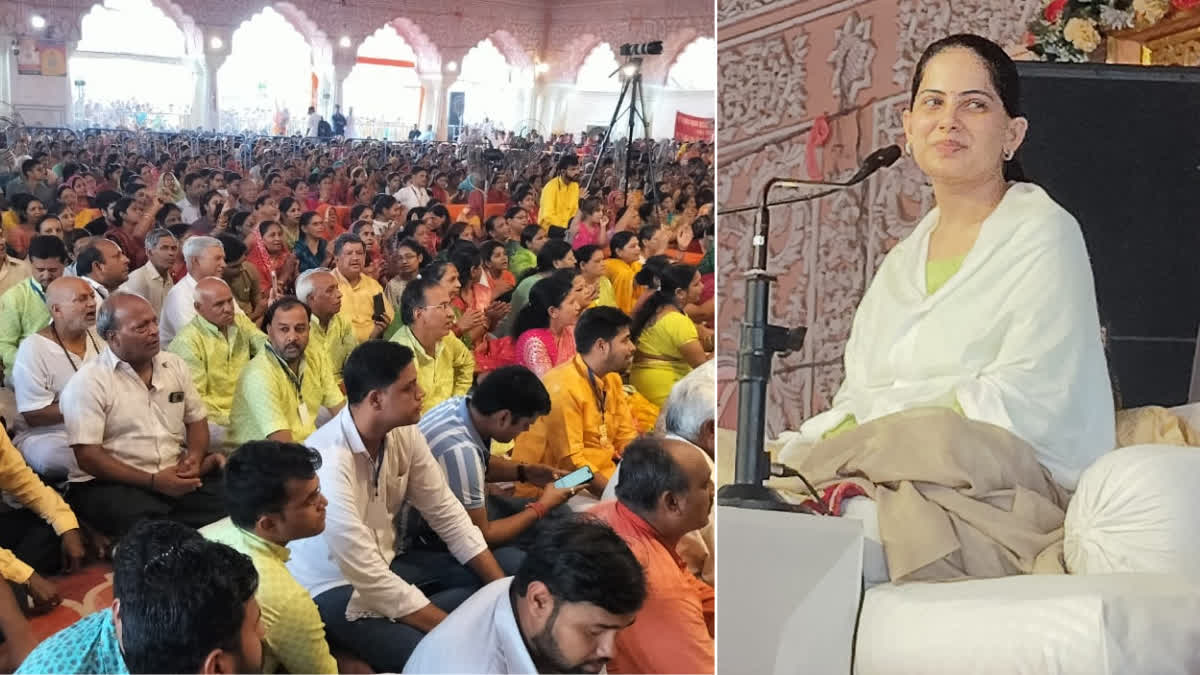 वीडियो! जयपुर में जया किशोरी की कथा में उमड़ी श्रद्धालुओं की भारी भीड़