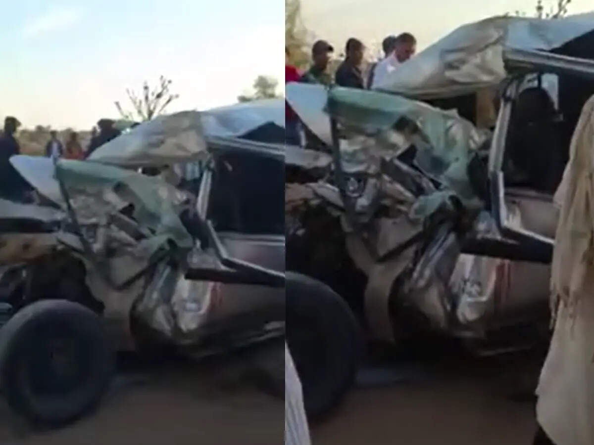 चुरू में भीषण हादसा!&nbsp;ट्रेलर की टक्कर से बोलेरो के उड़ गए चीथड़े, 4 लोगों की दर्दनाक मौत