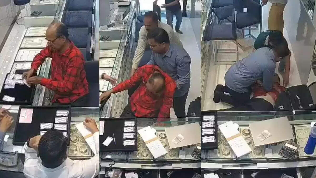 ज्वैलरी की दुकान पर ग्राहक को आया हार्ट अटैक, दुकानदार ने CPR देकर बचाई जान... वीडियो हुआ वायरल