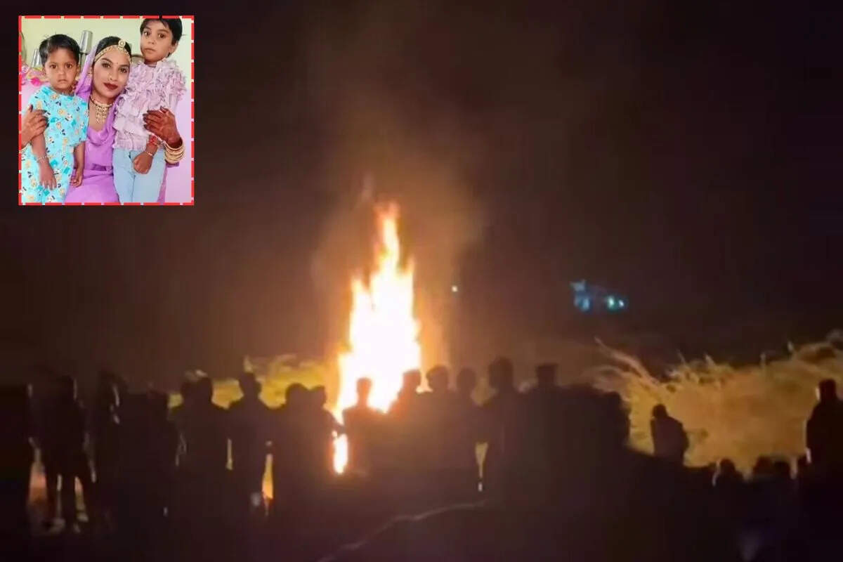 पाली में गैस सिलेंडर हादसे से मातम, मां और दो बेटियों का एक ही चिता पर अंतिम संस्कार