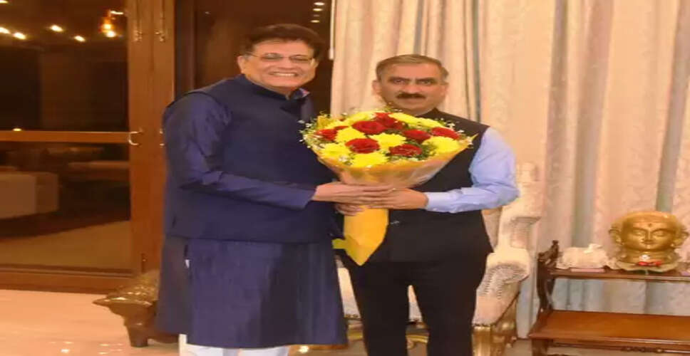 सीएम सुक्खू ने केंद्रीय मंत्री पीयूष गोयल से की भेंट, पीक सीजन के दौरान सेब आयात पर प्रतिबंध लगाने का किया आग्रह