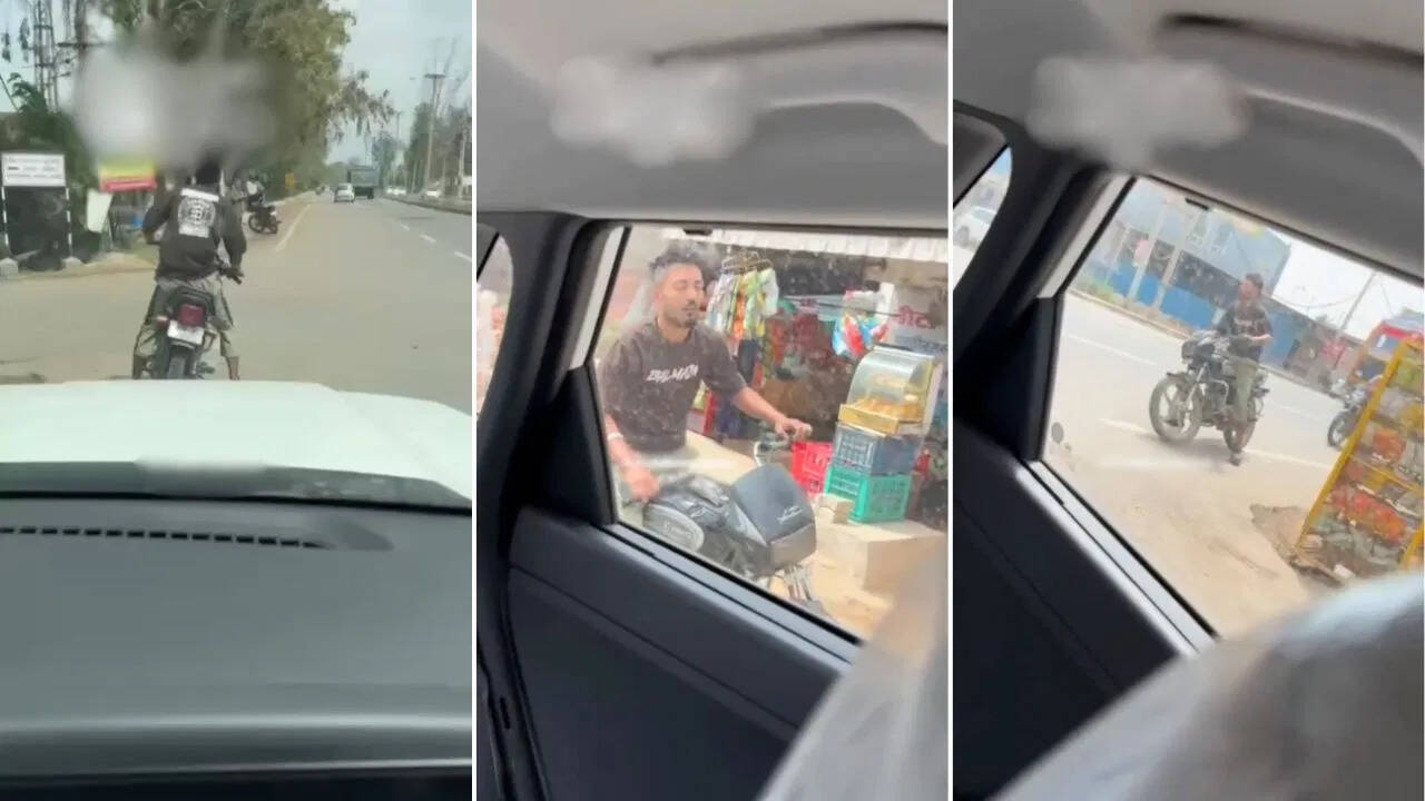 अजीबोगरीब वीडियो वायरल: बाइक सवार युवक की ‘फ्रीज’ जैसी हालत देख लोग हैरान