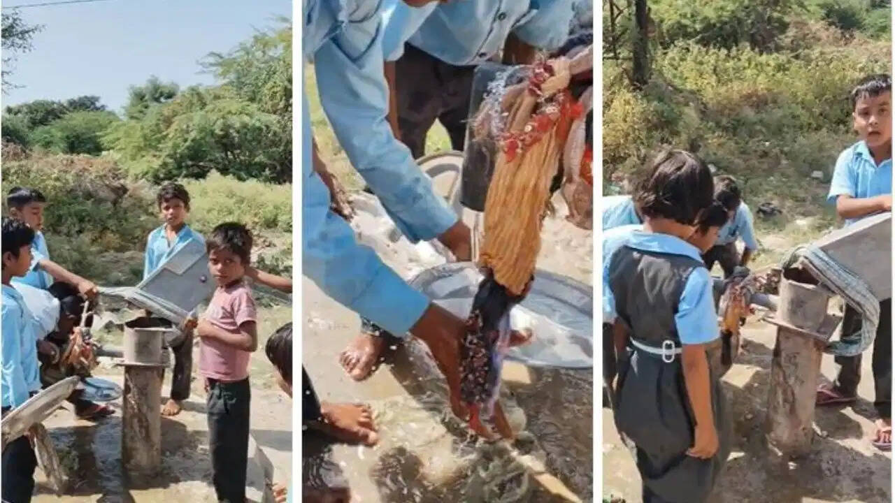राजसमंद में सरकारी स्कूल की बदहाली का वीडियो वायरल, टूटे हैंडपंप से पानी पीने को मजबूर बच्चे