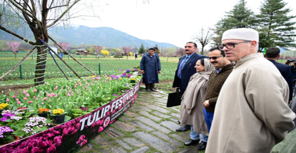 श्रीनगर में ट्यूलिप शो&ndash;2026 का शुभारंभ, 18 लाख से अधिक ट्यूलिप फूलों से सजावट