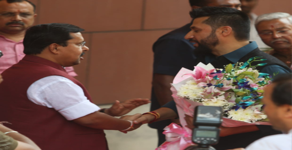 भाजपा मुख्यालय पहुंचे नेपाल के सत्तारूढ़ दल के प्रमुख रबी लामिछाने, नितिन नवीन ने किया स्वागत