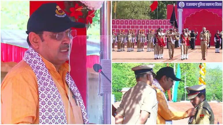 राजस्थान पुलिस स्थापना दिवस पर भव्य समारोह, सीएम भजनलाल शर्मा ने लॉन्च किया पेंशनर्स पोर्टल, 3 नागरिकों को किया सम्मानित