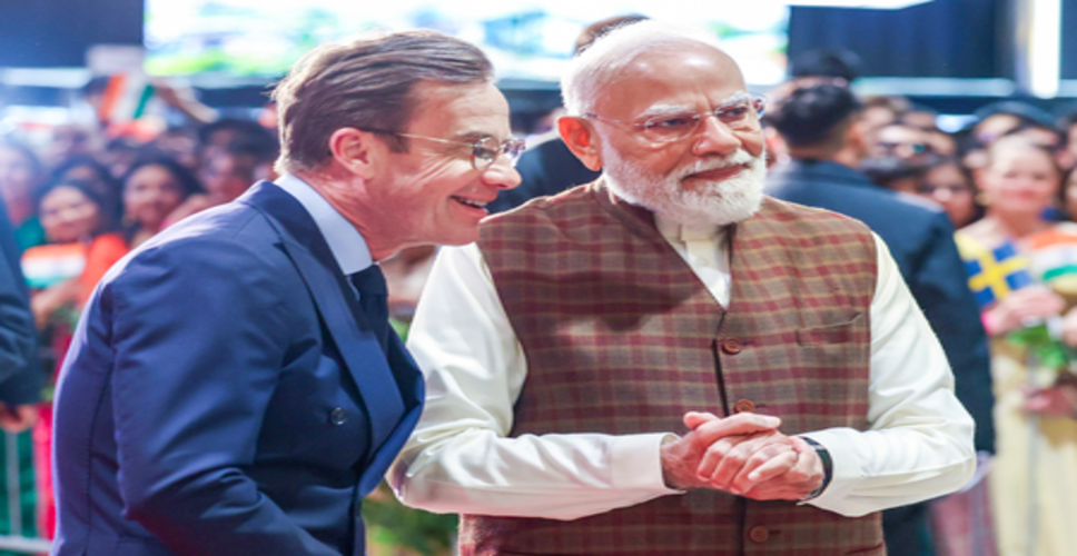 पीएम मोदी ने स्वीडिश समकक्ष का संयुक्त ओप-एड, झलका 'भारत-स्वीडन का वैश्विक चुनौतियों के प्रति साझा दृष्टिकोण'