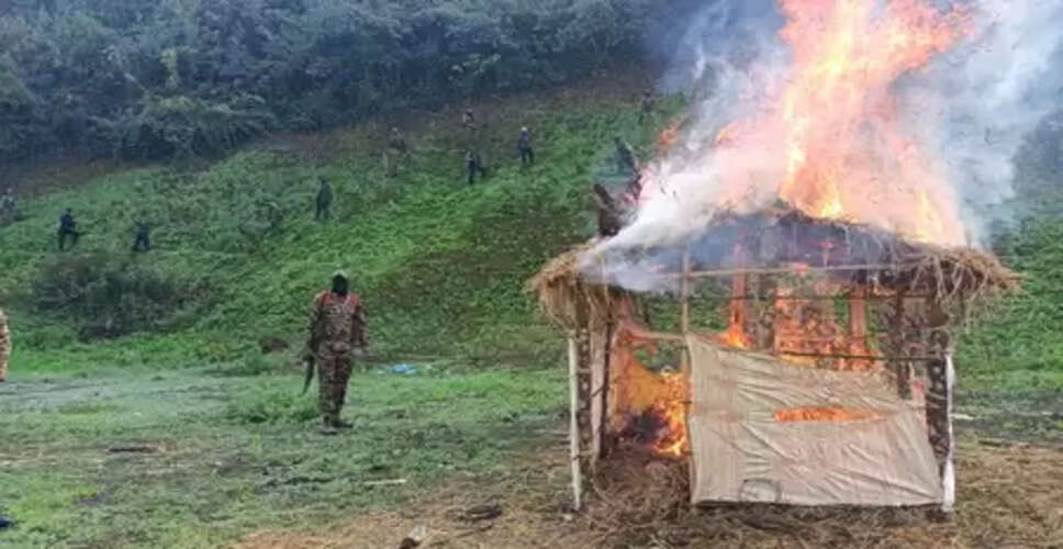 मणिपुर के पहाड़ी जिले कांगपोखी में ड्रग्स का सफाया, 6 दिनों में 306 एकड़ पोप्पी खेती नष्ट
