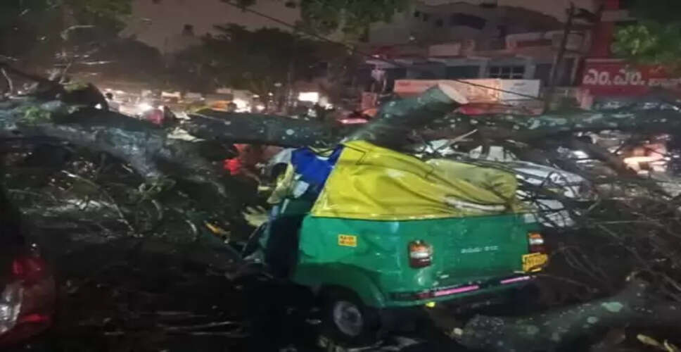 कर्नाटक: बेंगलुरु में भारी बारिश का कहर, ऑटो-रिक्शा पर पेड़ गिरने से चालक की मौत