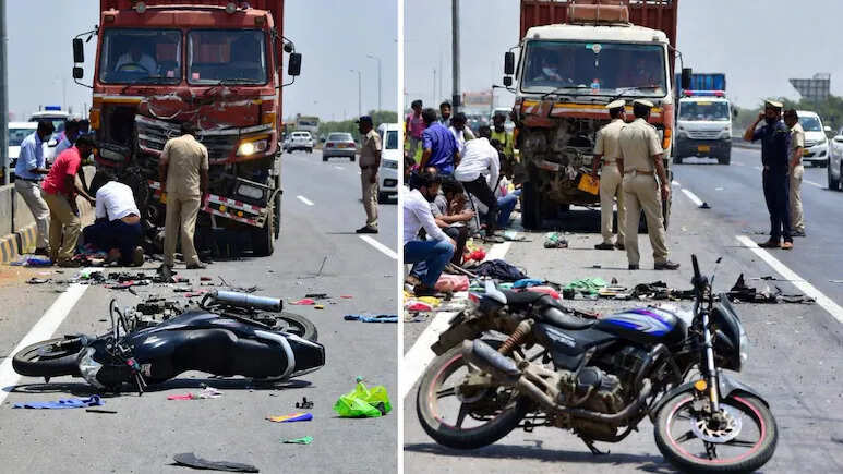 दर्दनाक हादसे में उजड़ गया परिवार, ट्रक ने पति-पत्नी और मासूम बच्चे को कुचला