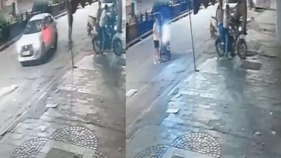 वीडियो में देखें जयपुर में हवामहल के सामने रील शूट कर रहे इंजीनियरिंग छात्रों को कार ने मारी टक्कर, CCTV सामने आने से मामला गरमाया