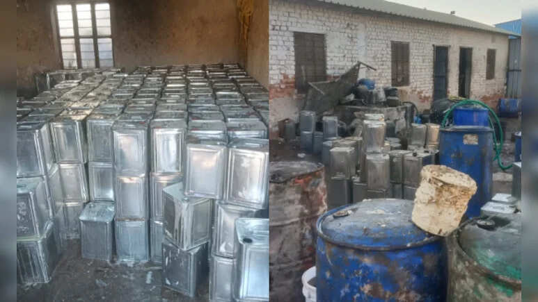 केमिकल से बन रह था घी, सालासर में नकली घी फैक्ट्री का भंडाफोड़, 7500 लीटर मिलावटी घी जब्त