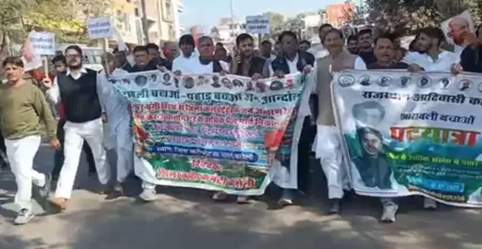 कांग्रेस का 'अरावली बचाओ आंदोलन' तेज, करौली में पैदल मार्च और प्रदर्शन
