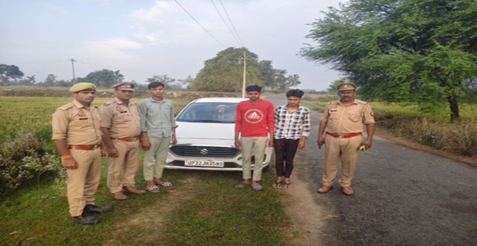 हरदोई में पुलिस और बदमाशों में मुठभेड़, चार बदमाश गिरफ्तार