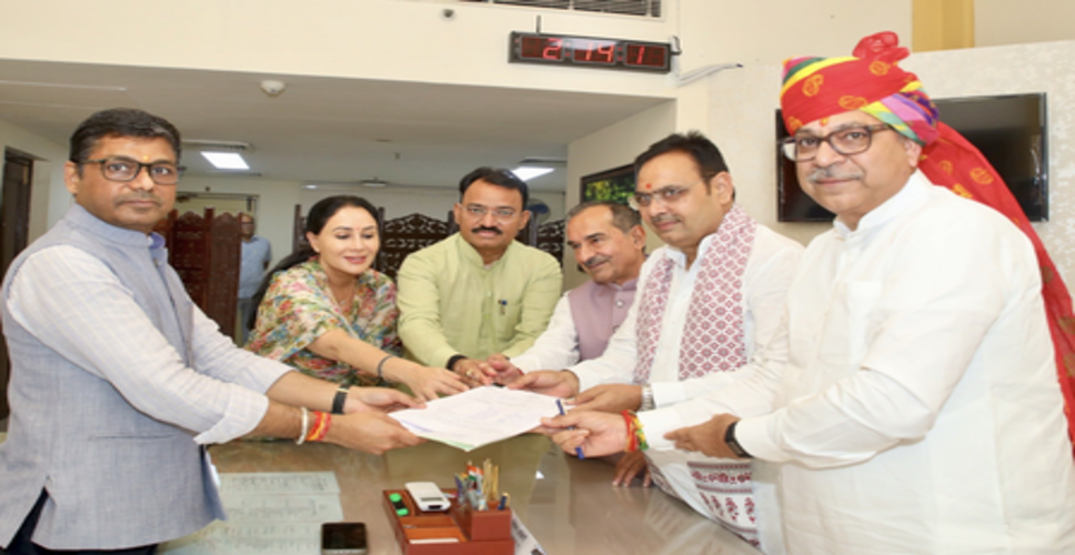 राजस्थान: भाजपा के राज्यसभा उम्मीदवार सतीश पूनिया, अलका सिंह गुर्जर ने दाखिल किया नामांकन