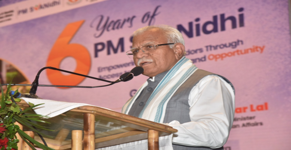पीएम स्वनिधि योजना से स्ट्रीट वेंडर्स को सम्मान और सुरक्षा के साथ सशक्त बनने में मिली मदद : मनोहर लाल
