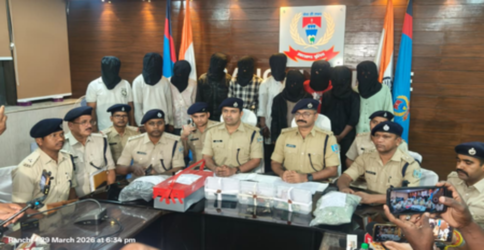 रांची में पेट्रोल पंपों और दुकानों में लूटपाट करने वाले गिरोह के 11 अपराधी गिरफ्तार