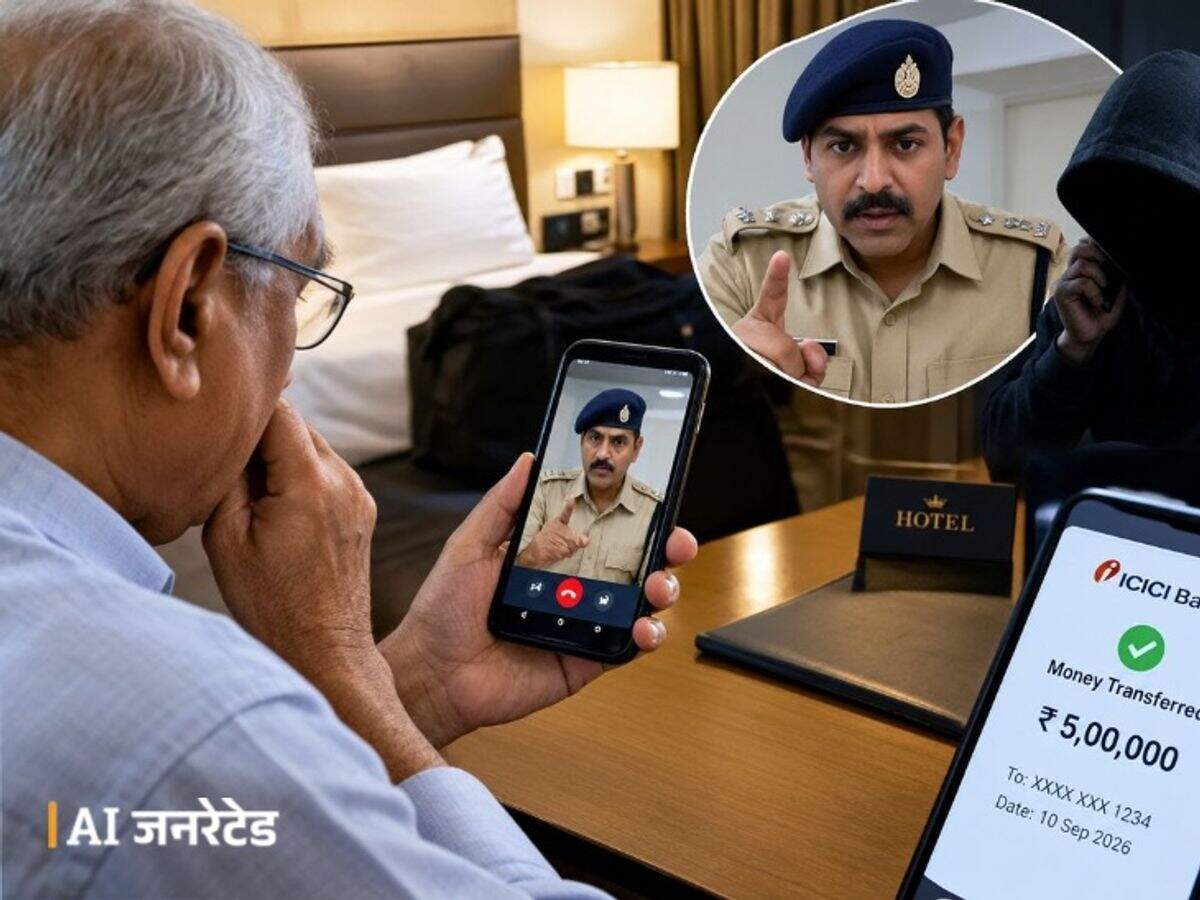 जयपुर में साइबर ठगी: पुलिसकर्मी बनकर बुजुर्ग को धमकाया, वीडियो में जाने खाते से 5 लाख रुपए ट्रांसफर करवाए
