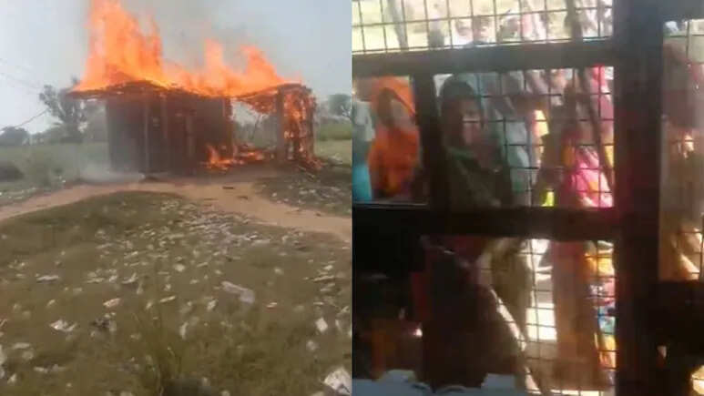 भरतपुर में शराब के गोदाम में आग, ग्रामीण और महिलाएं हुईं प्रदर्शन में शामिल