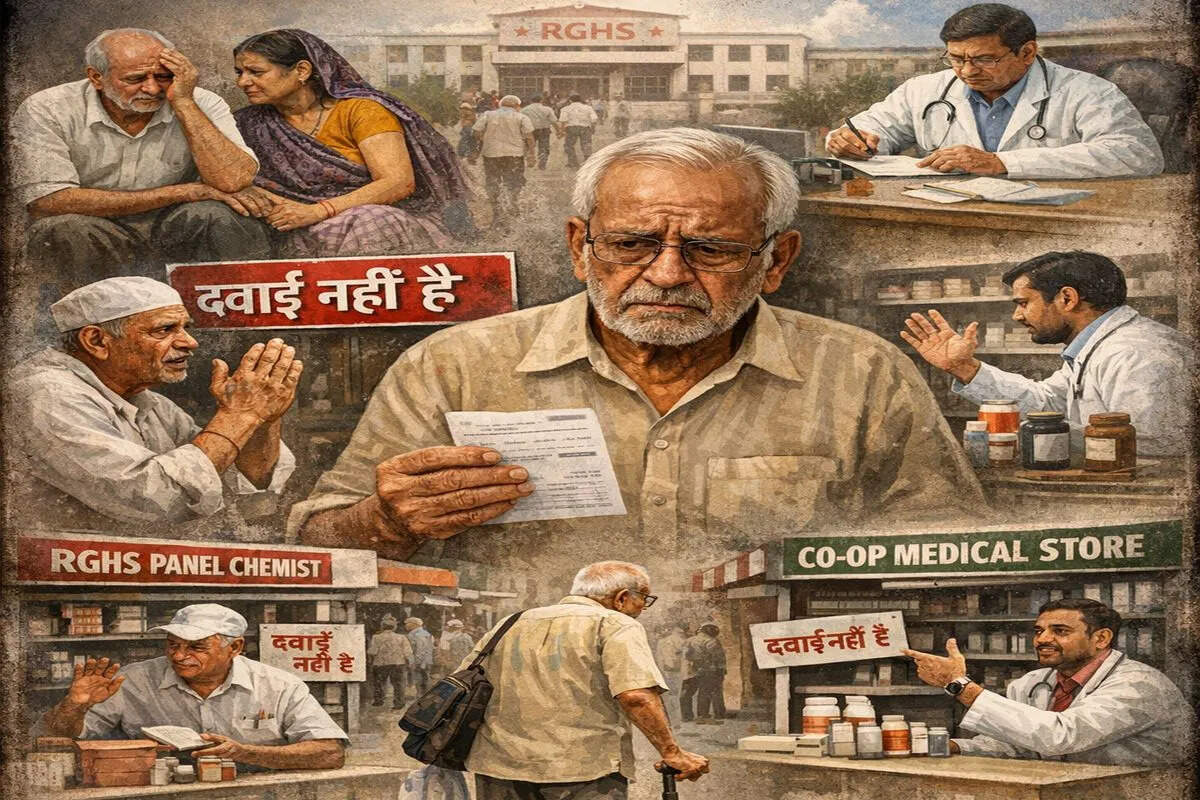 आरजीएचएस योजना के दावे बनाम हकीकत: दवाइयों के लिए भटकते पेंशनर्स, सिस्टम पर उठे सवाल