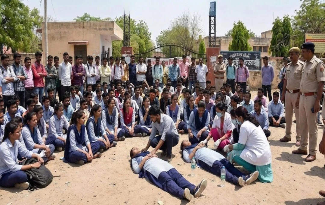 भीलवाड़ा में बच्चों की जिद के आगे झुका प्रशासन, एक्सक्लुसीव फुटेज में देखें लेक्चरर की वापसी से खत्म हुआ 5 दिन का धरना