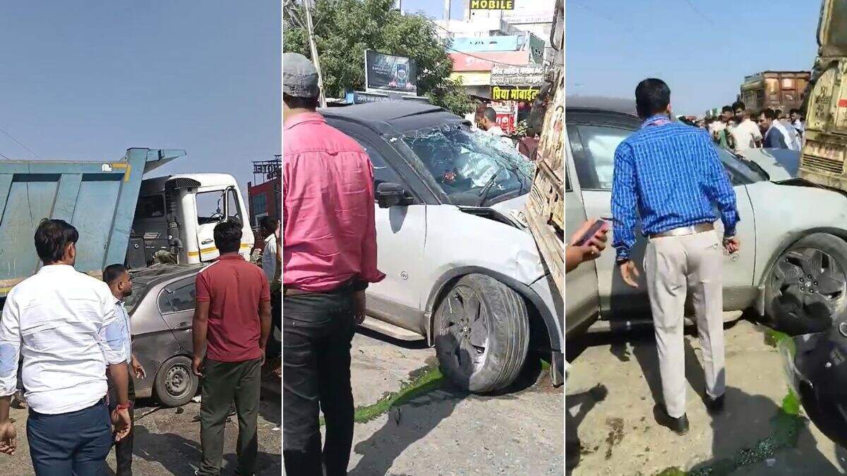 जयपुर में तेज रफ्तार डंपर का कहर, वीडियो में देखें कार को डेढ़ से दो किलोमीटर तक घसीटा, परिवार की जान बाल-बाल बची