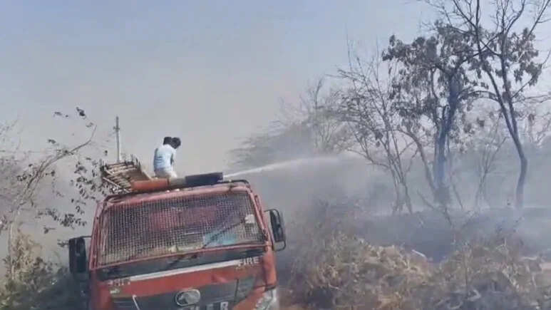 सागवाड़ा के जंगल में भीषण आग, रिहायशी इलाके तक पहुंची लपटें, लोगों में दहशत
