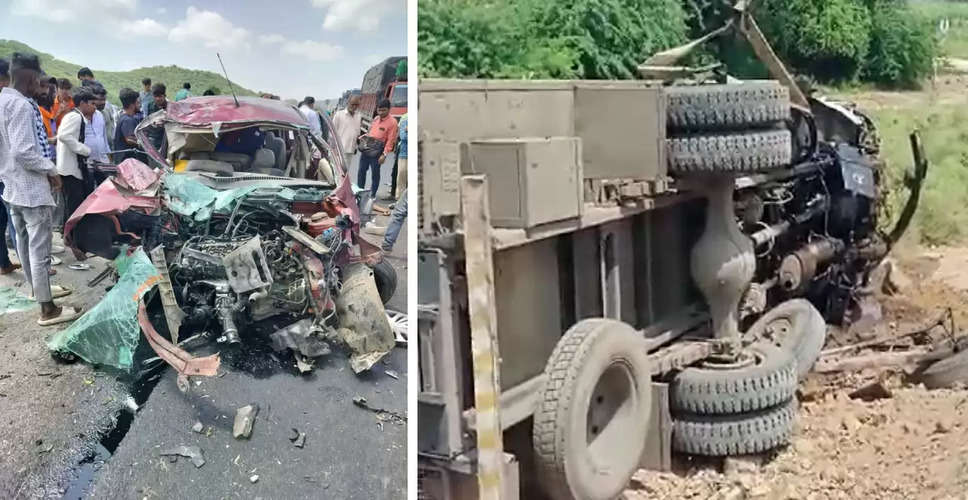 Sirohi तेज़ रफ्तार ट्रकों की भिड़ंत में तीन लोग गंभीर घायल