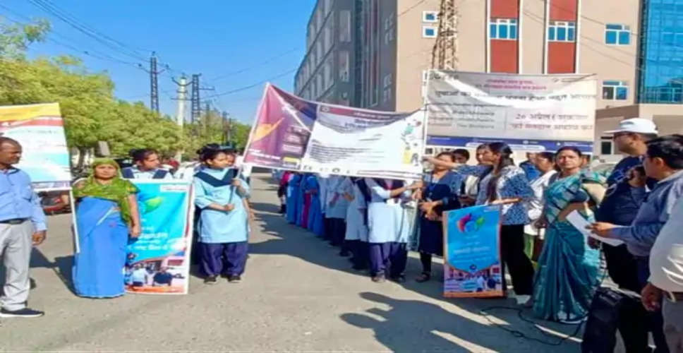 Bhilwara मतदान के प्रति जागरूक करने के लिए चिकित्सा विभाग ने रैली निकाली