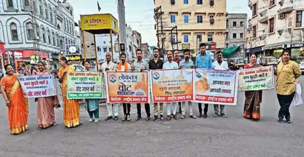 Bhilwara शहर के विभिन्न क्षेत्रों में मतदाता जागरूकता का चला अभियान 