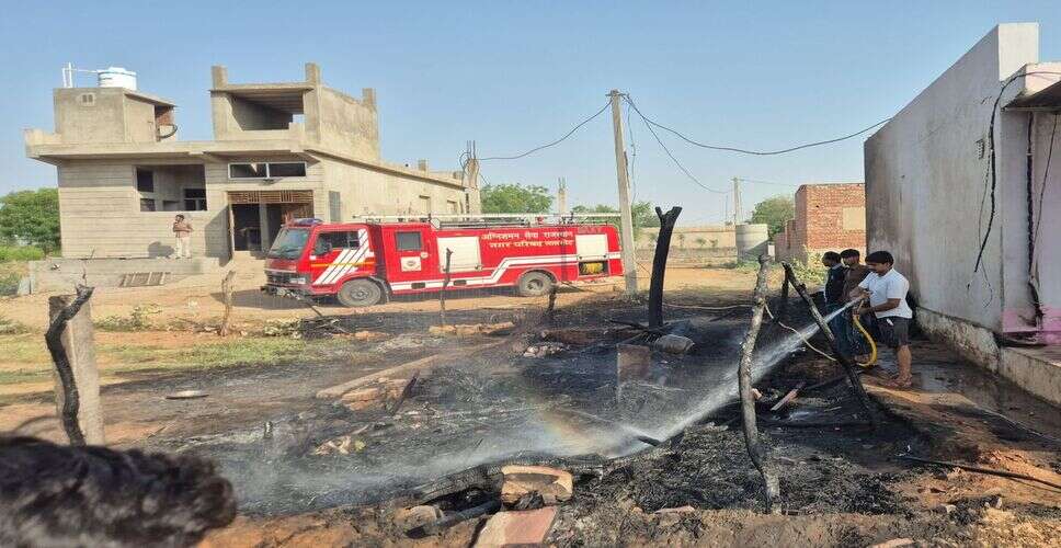 लालसोट के डीडवाना गांव में भीषण आग, 7 बकरियां जिंदा जलीं, सिलेंडर फटने से युवक झुलसा