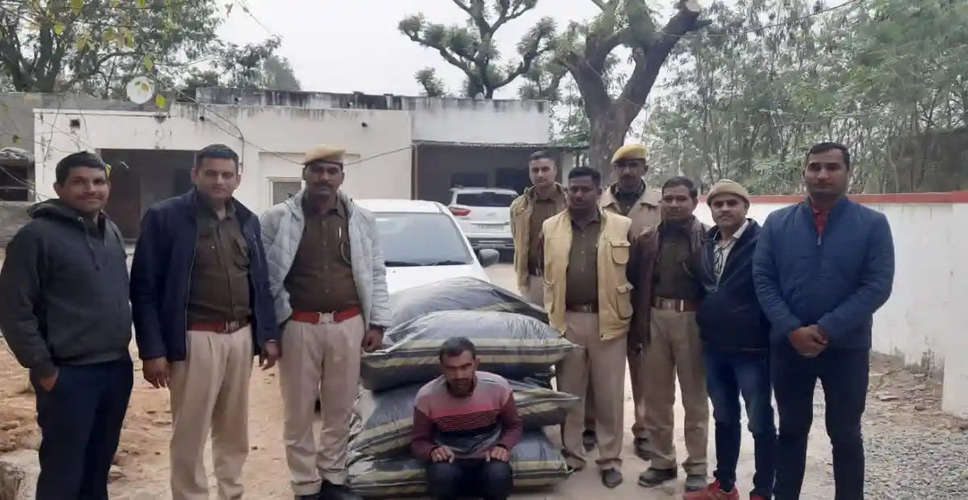 Chittorgarh कार से 108 किलो डोडा चूरा जब्त, चालक फरार