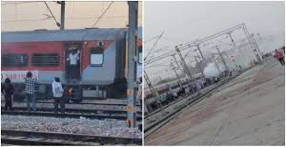 धौलपुर रेलवे स्टेशन पर ट्रेन के ब्रेक पेडल में आग, बड़ा हादसा टला