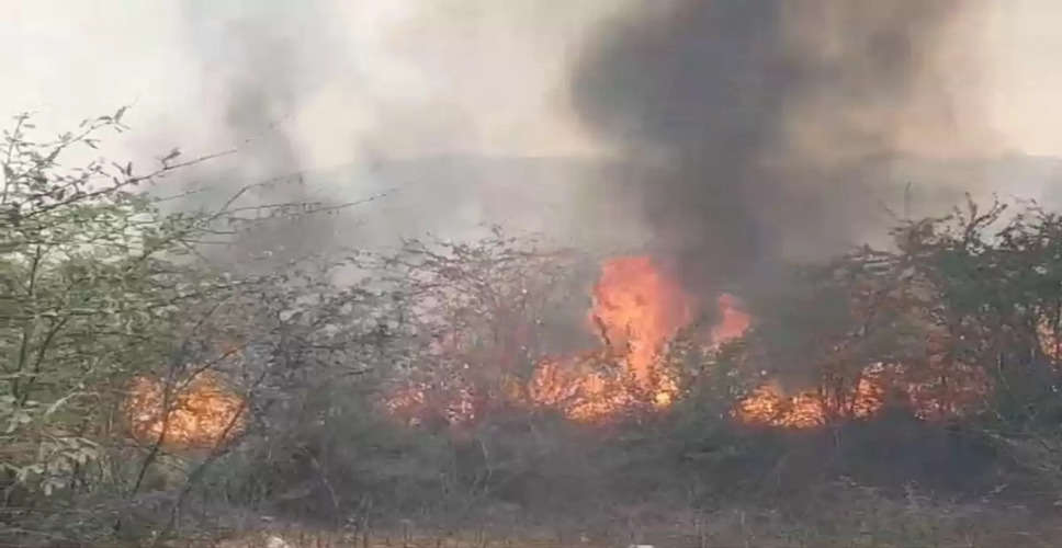 Alwar मिलिट्री ग्राउंड में दूसरी बार लगी आग, पेड़ जले