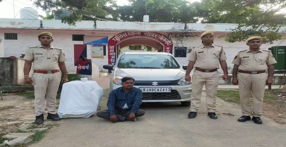 Ajmer में पुलिस नाकाबंदी में 5 पेटी शराब के साथ कार भी जब्त, एक गिरफ्तार 