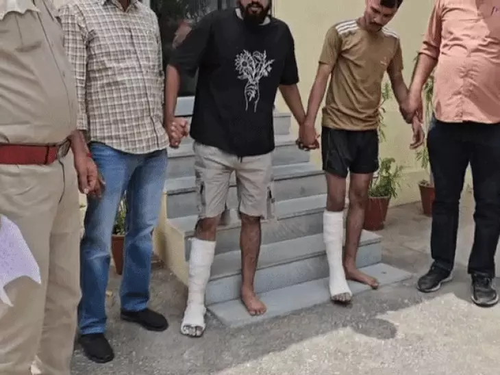 उदयपुर फायरिंग केस: मथुरा से पकड़े गए दो इनामी आरोपी, भागने की कोशिश में गड्ढे में गिरे; दोनों के पैर टूटे