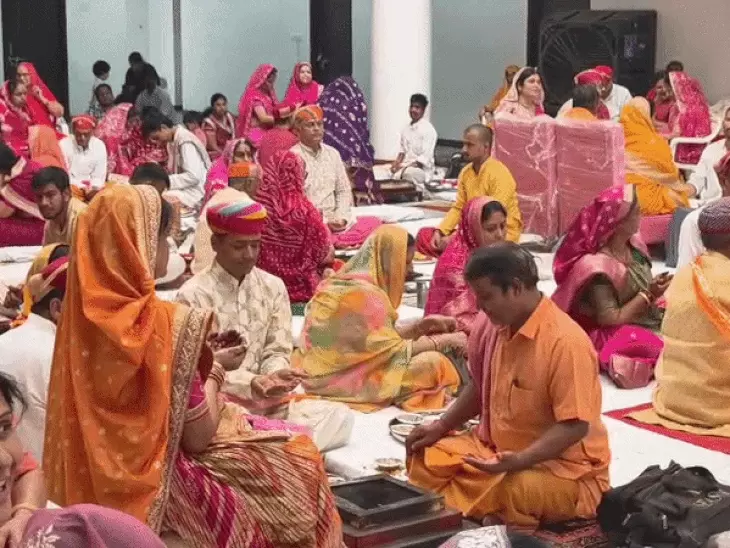 उदयपुर में श्रीमाली ब्राह्मण समाज का सामूहिक अनंत चतुर्दशी उद्यापन, 35 जोड़ों ने यज्ञ में दी आहुतियां