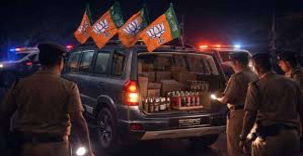 उदयपुर में स्कॉर्पियो से शराब तस्करी का भंडाफोड़, पाटिया पुलिस ने गाड़ी पकड़ी