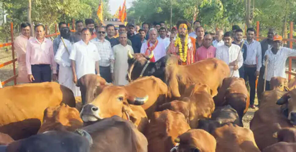 Banswara गोवर्धन गौशाला तलवाड़ा से निकाली गई गौ शोभा यात्रा